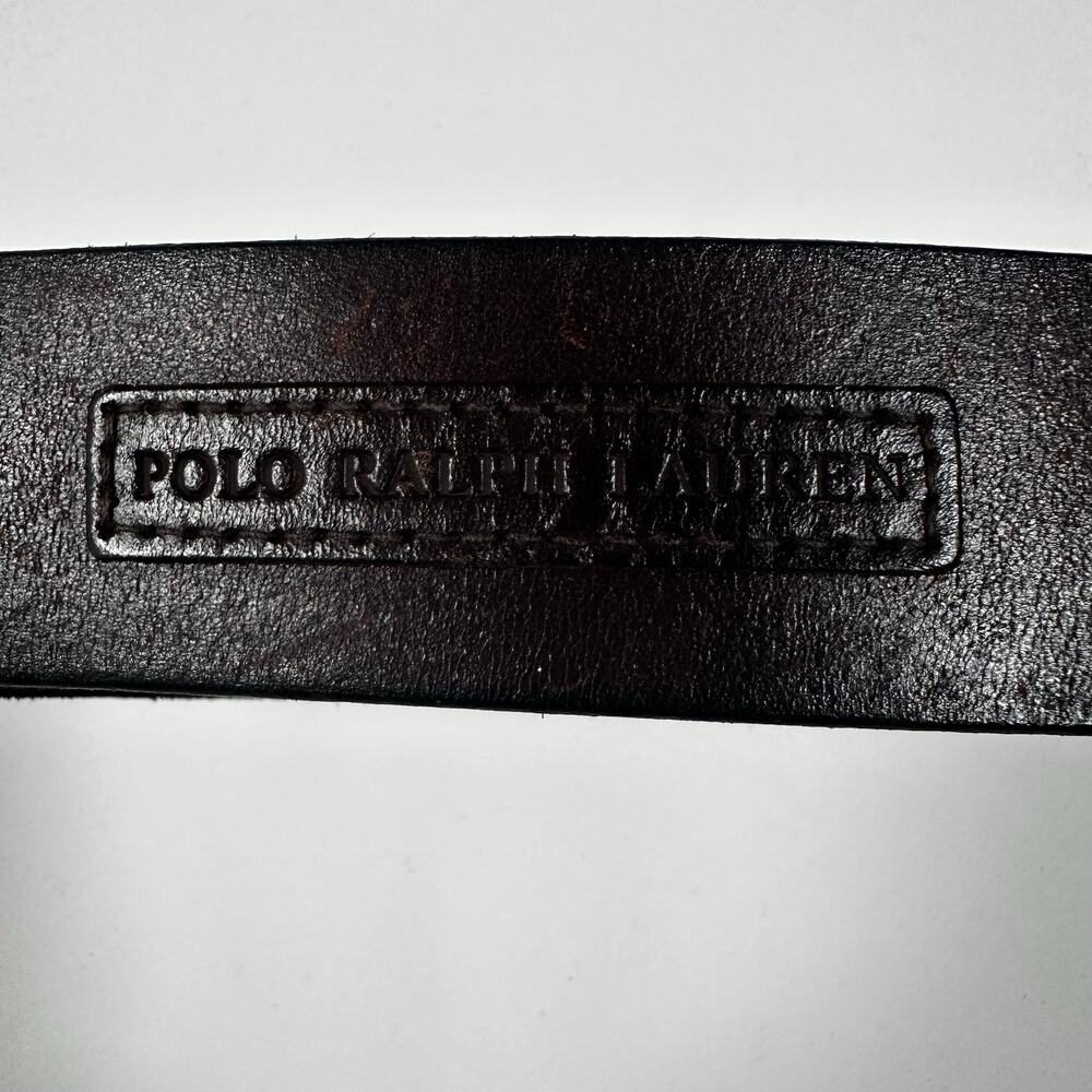 Polo Ralph Lauren Dark Brown Leather Belt Men's Sz 44